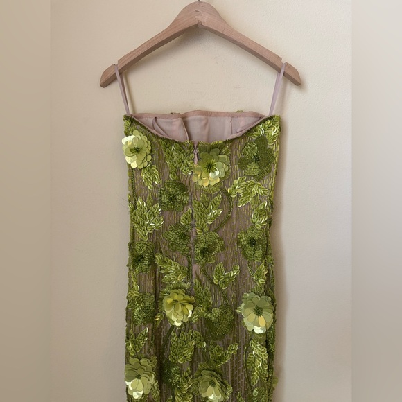 Rachel Gilbert New Pierre Embellished Gown Dress Floral Beaded Strapless Size 4 - Picture 6 of 12